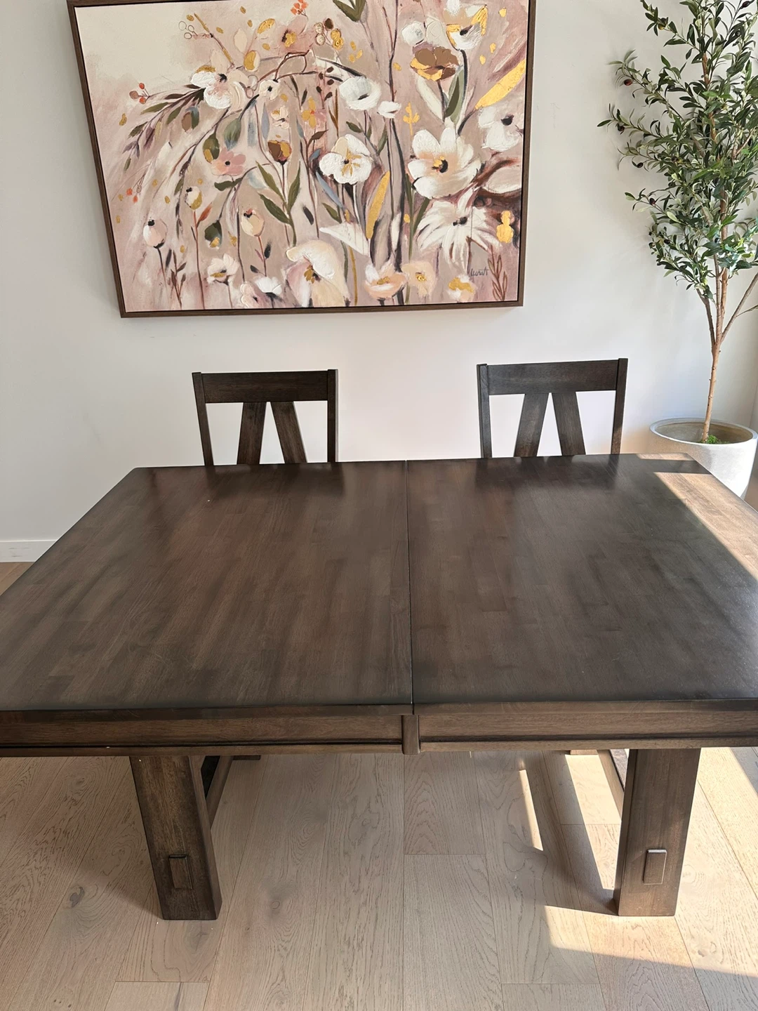 Extendable Dark Wood Dining Table only - photo 4