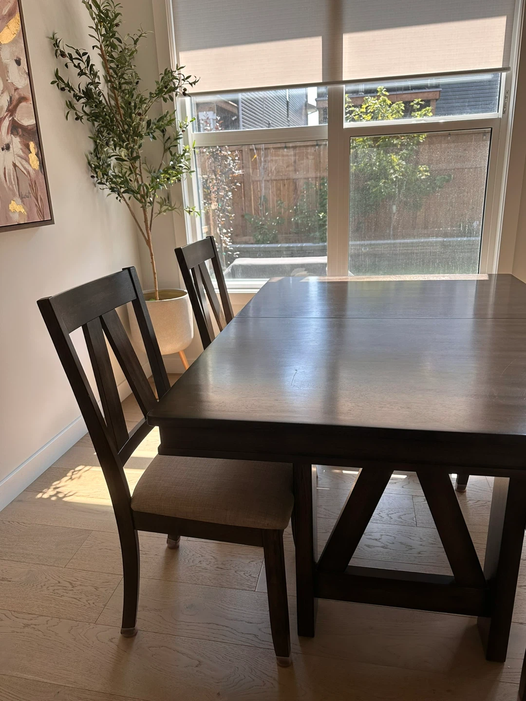 Extendable Dark Wood Dining Table only - photo 5