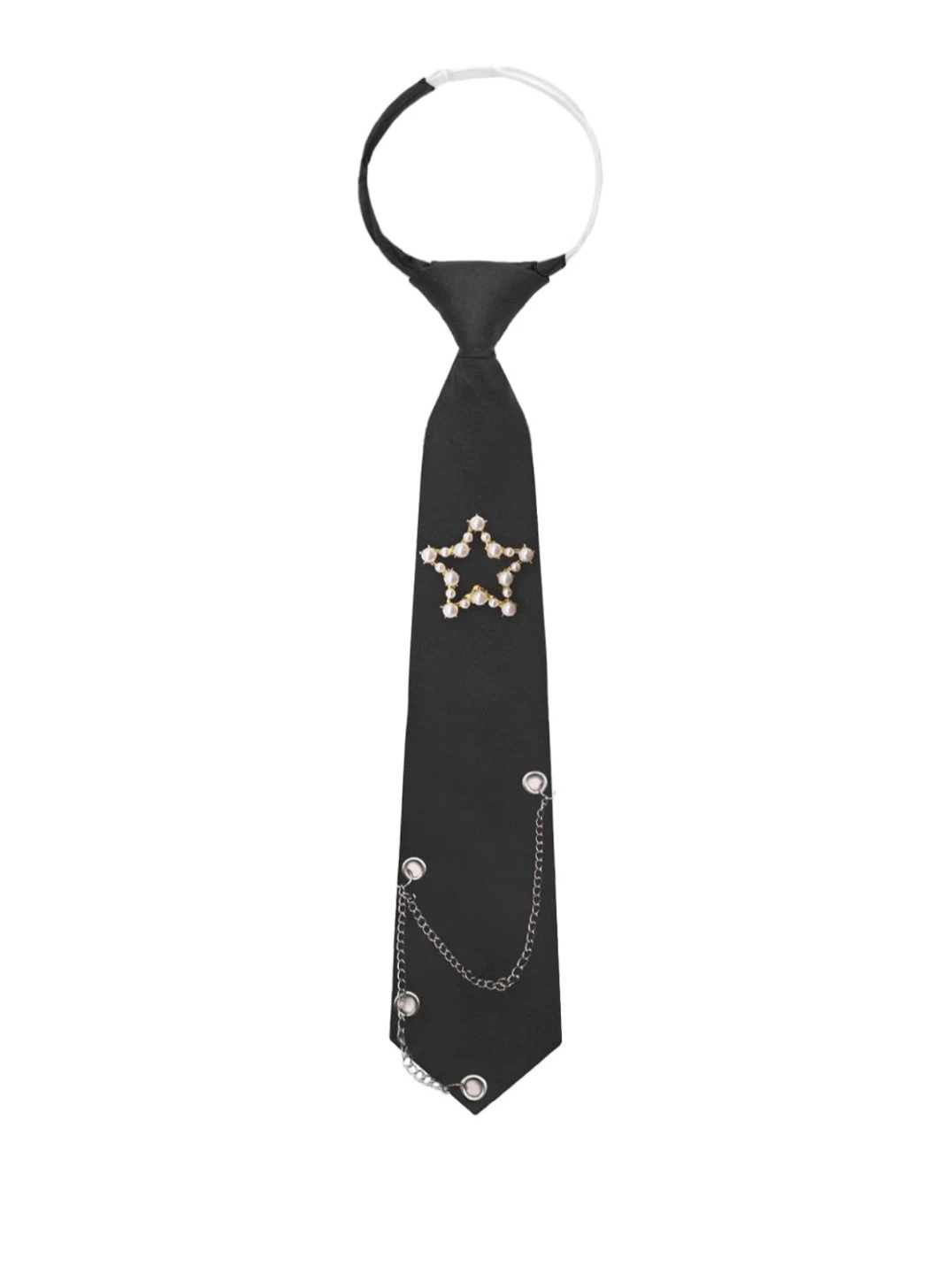 Black Star Pearl Chain Tie
