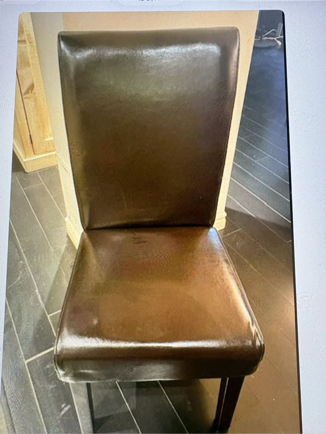 Dark Brown Leather Dining Chair (set of 2)