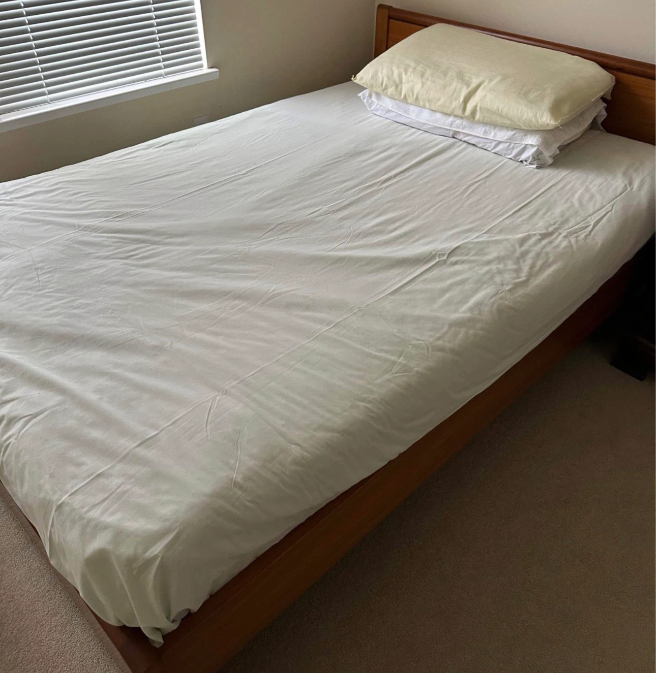 Wooden double Bed Frame and Mattress
