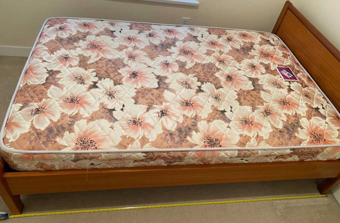 Wooden double Bed Frame and Mattress - photo 2