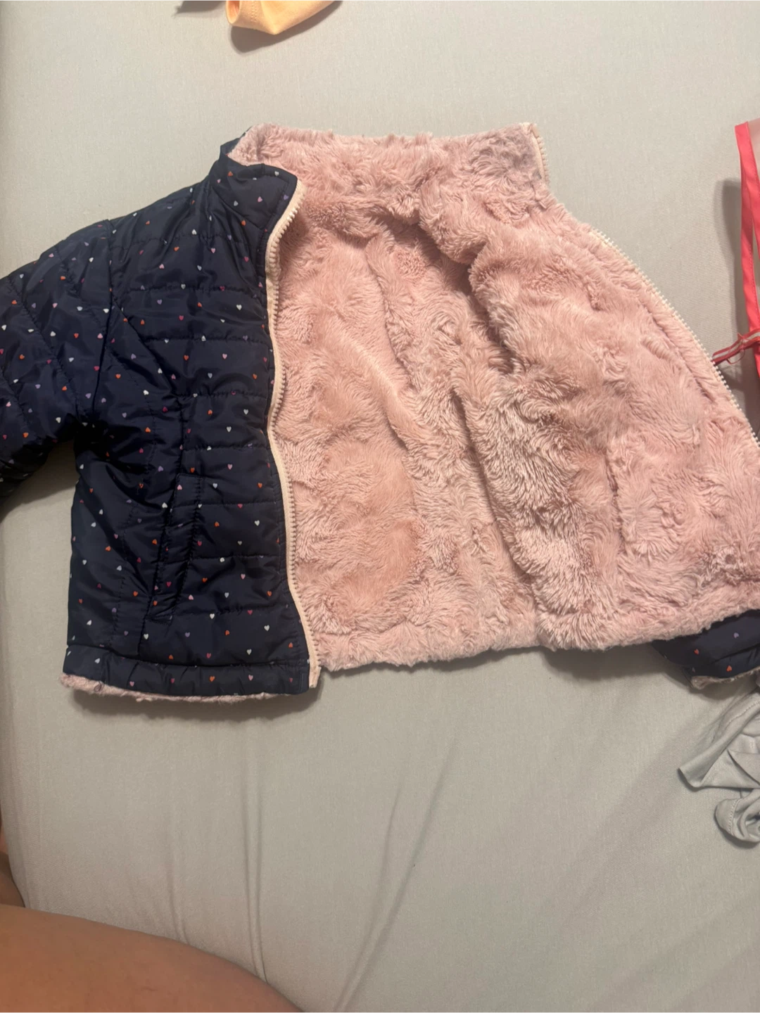 Girls Reversible Puffer and Faux Fur Jacket - photo 2