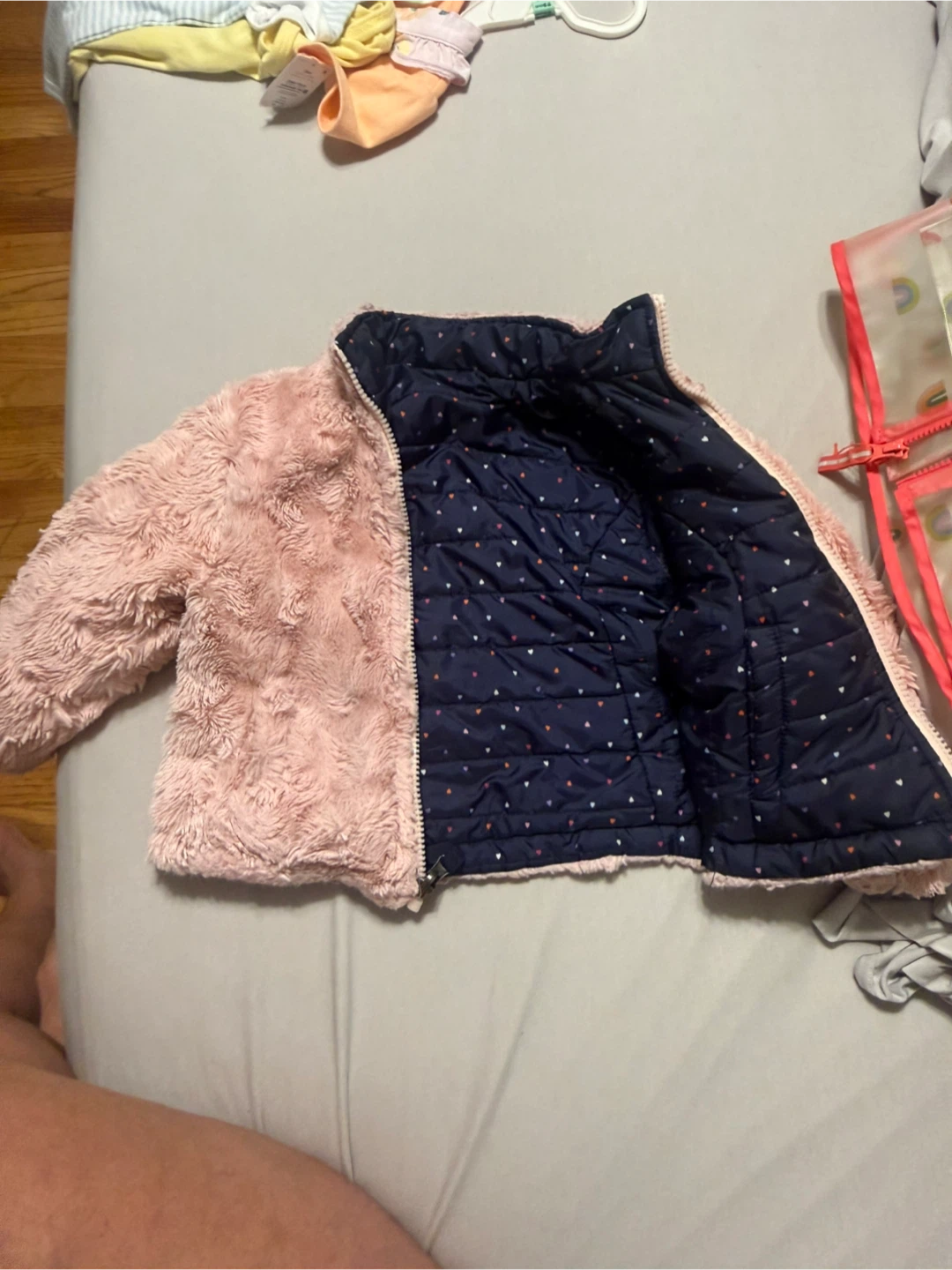 Girls Reversible Puffer and Faux Fur Jacket - photo 3