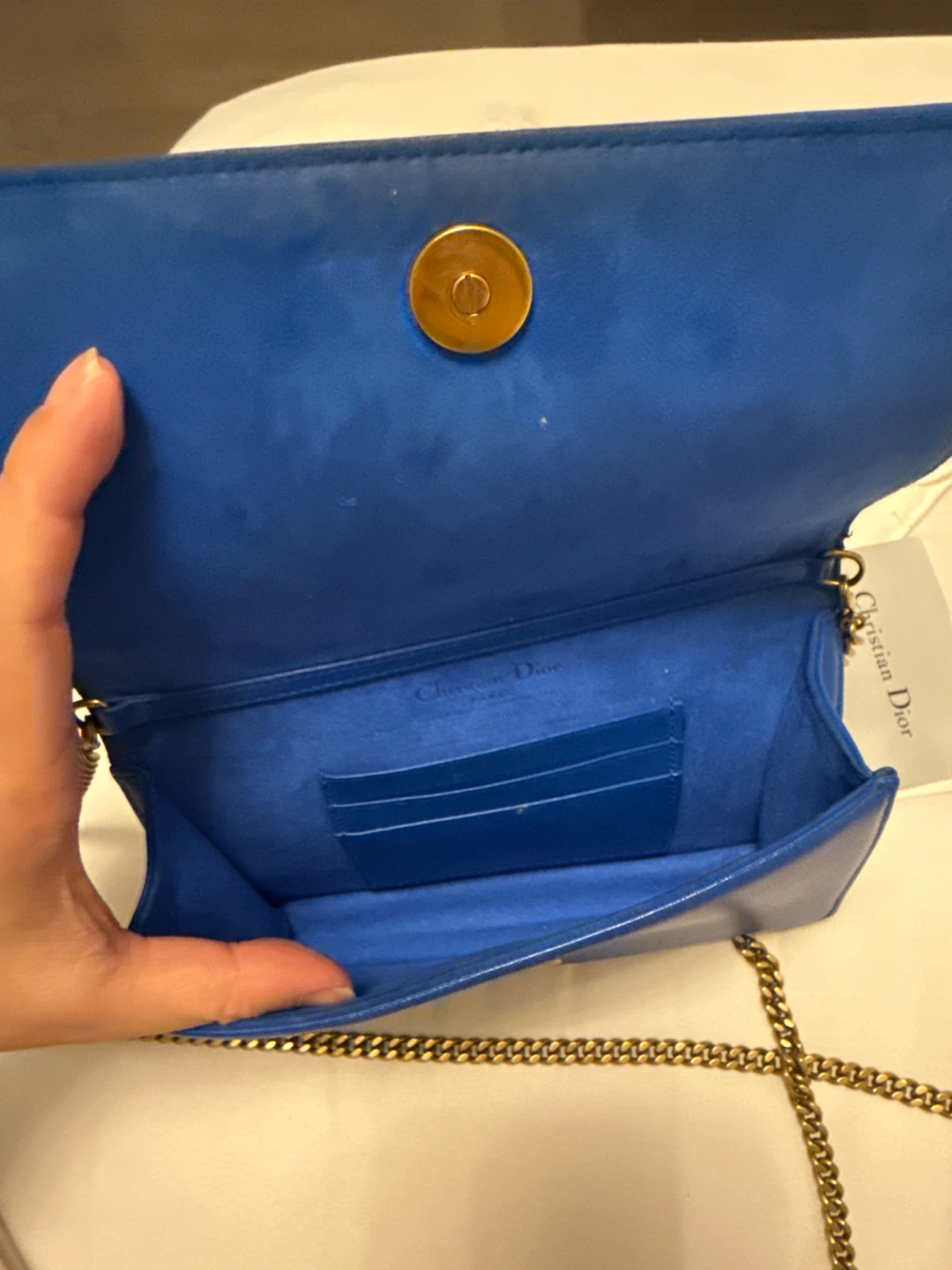 Dior Studded Blue Leather Shoulder Bag - photo 5