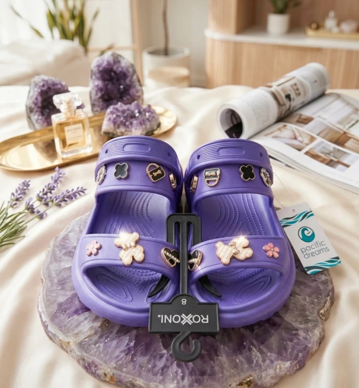 Roxoni Purple Sandals Size 8