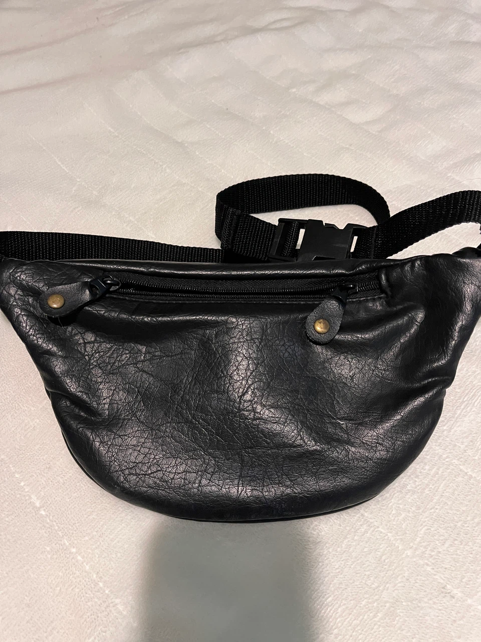 Black Faux Leather Fanny Pack - photo 2