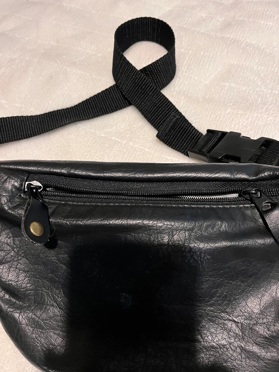 Black Faux Leather Fanny Pack - photo 3