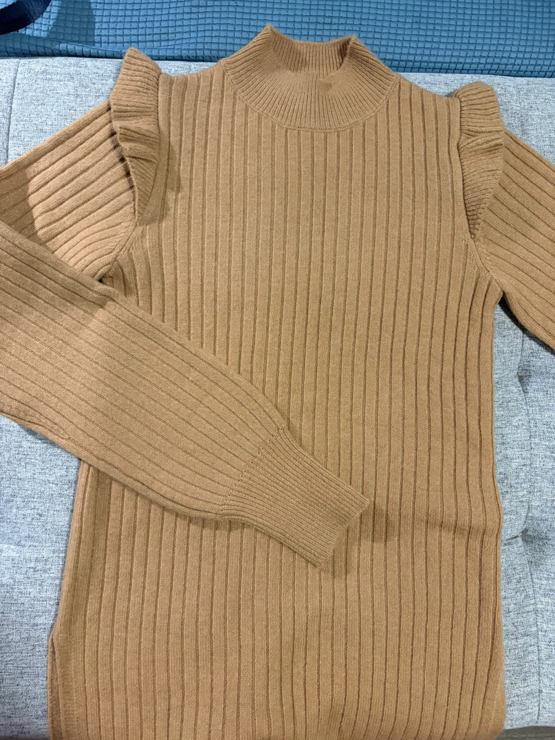 Taki Mock Neck Ruffled Sweater