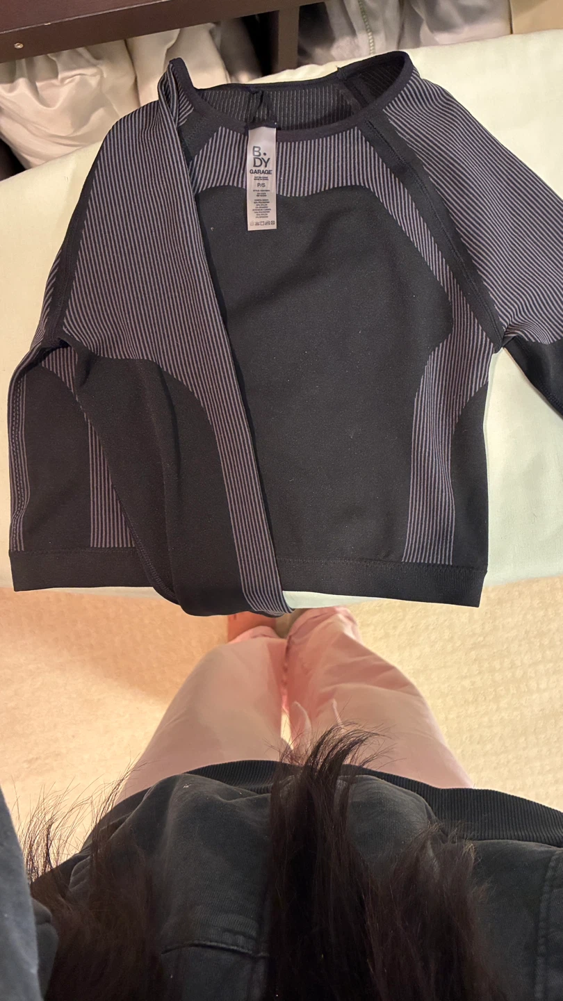 Black long sleeve garage top