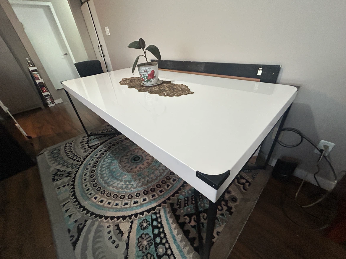 White Glossy Dining Table - photo 2