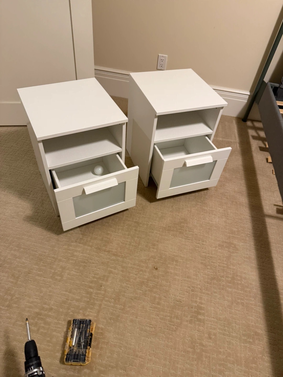 Pair of White Nightstands - photo 2