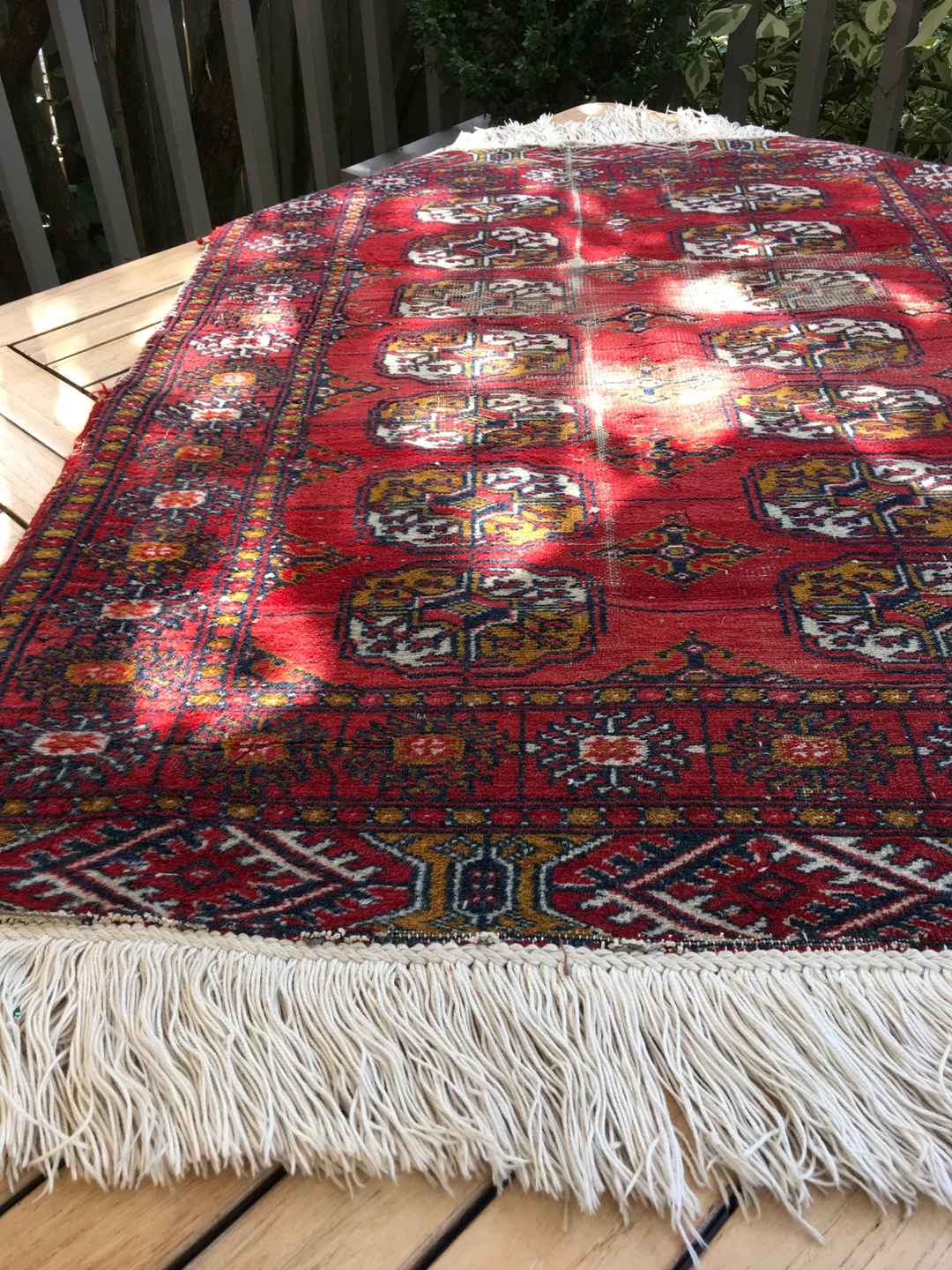 ⭐️Small beautiful antique handmade wool Turkmen rug⭐️