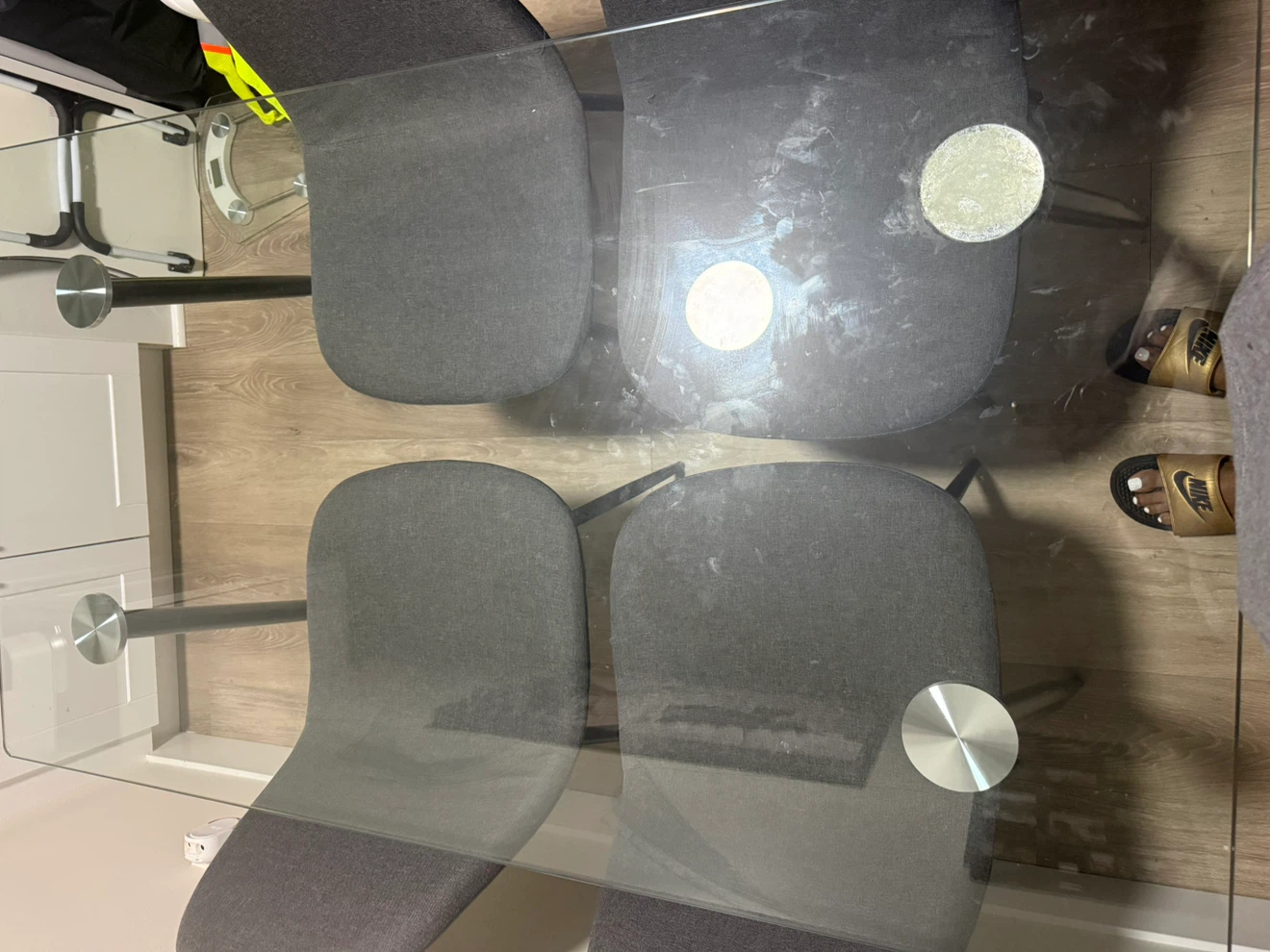 Glass Dining Table with 4 Chairs