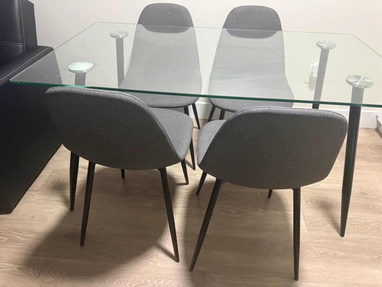 Glass Dining Table with 4 Chairs - photo 3