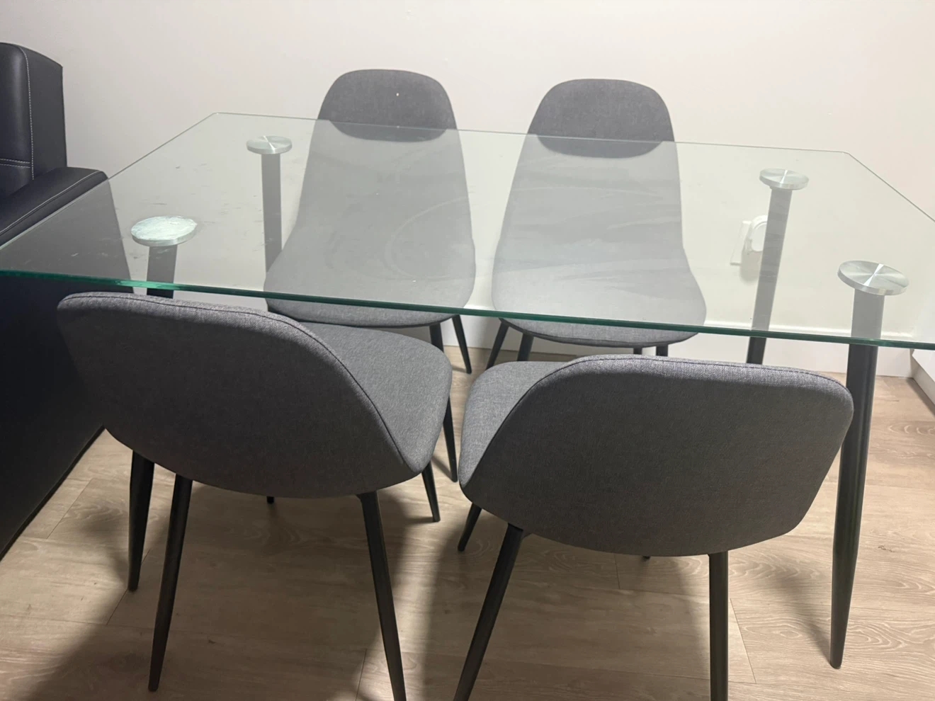 Glass Dining Table with 4 Chairs - photo 4