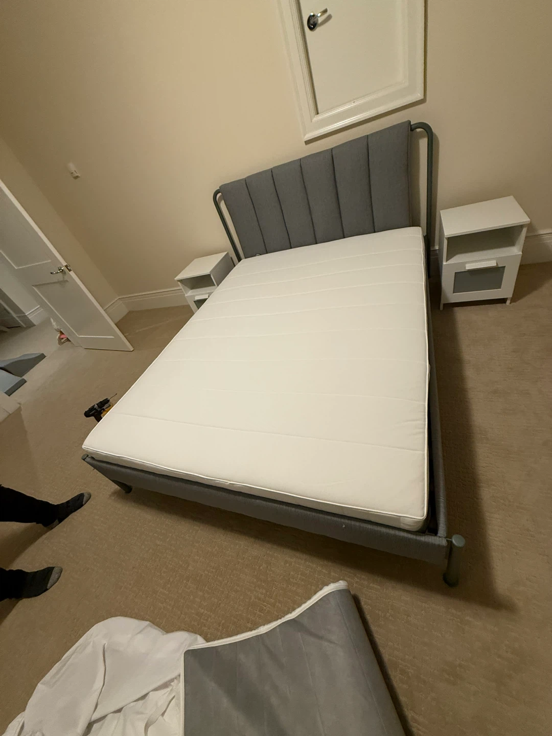 Queen bed frame and mattress