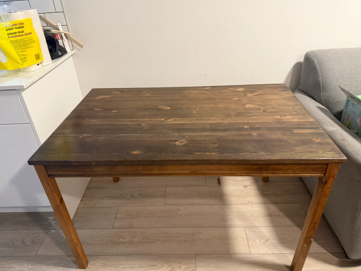 Rustic Dark Wood Dining Table