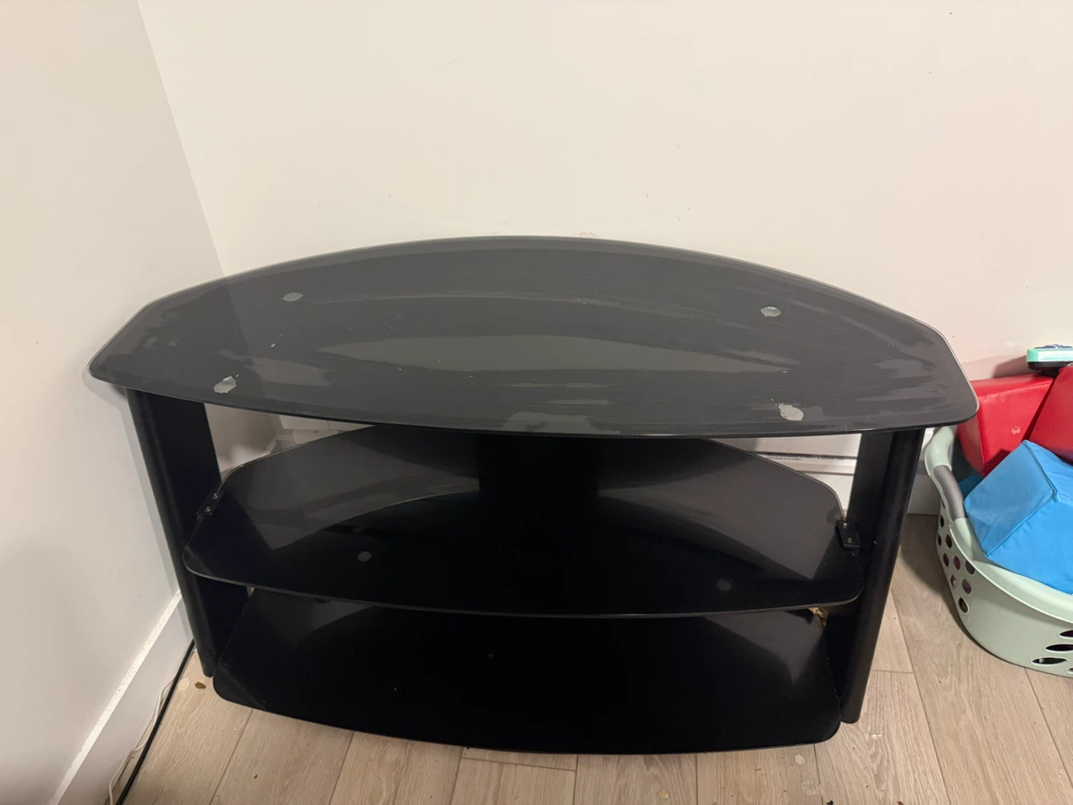 Black Glass TV Stand
