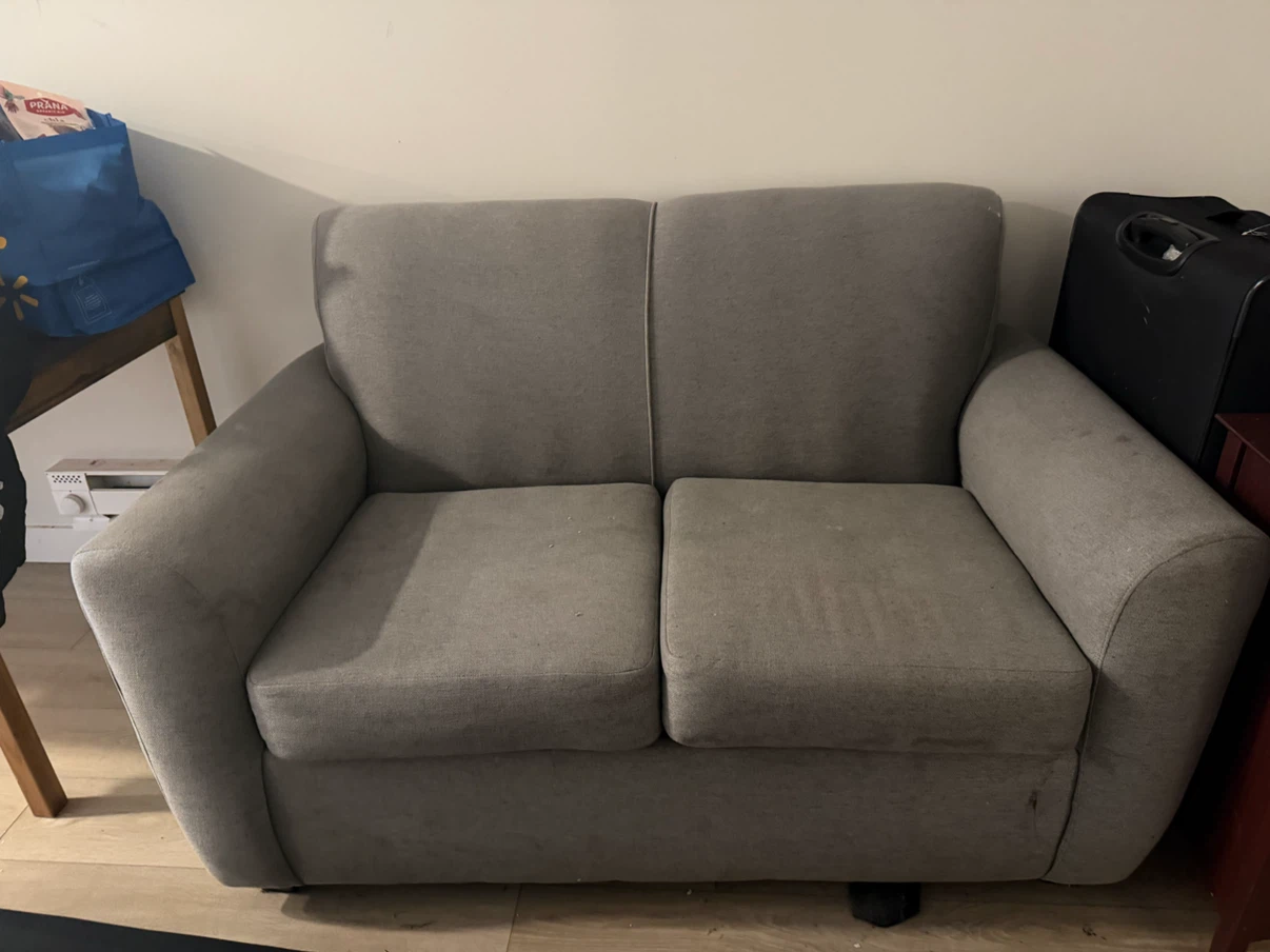 Grey Two-Seater Loveseat
