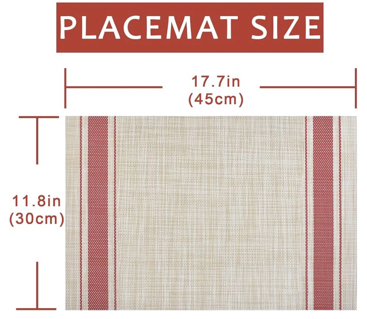 Placemats, Woven Crossweave Placemat for Dining Table, PVC Vinyl - photo 2