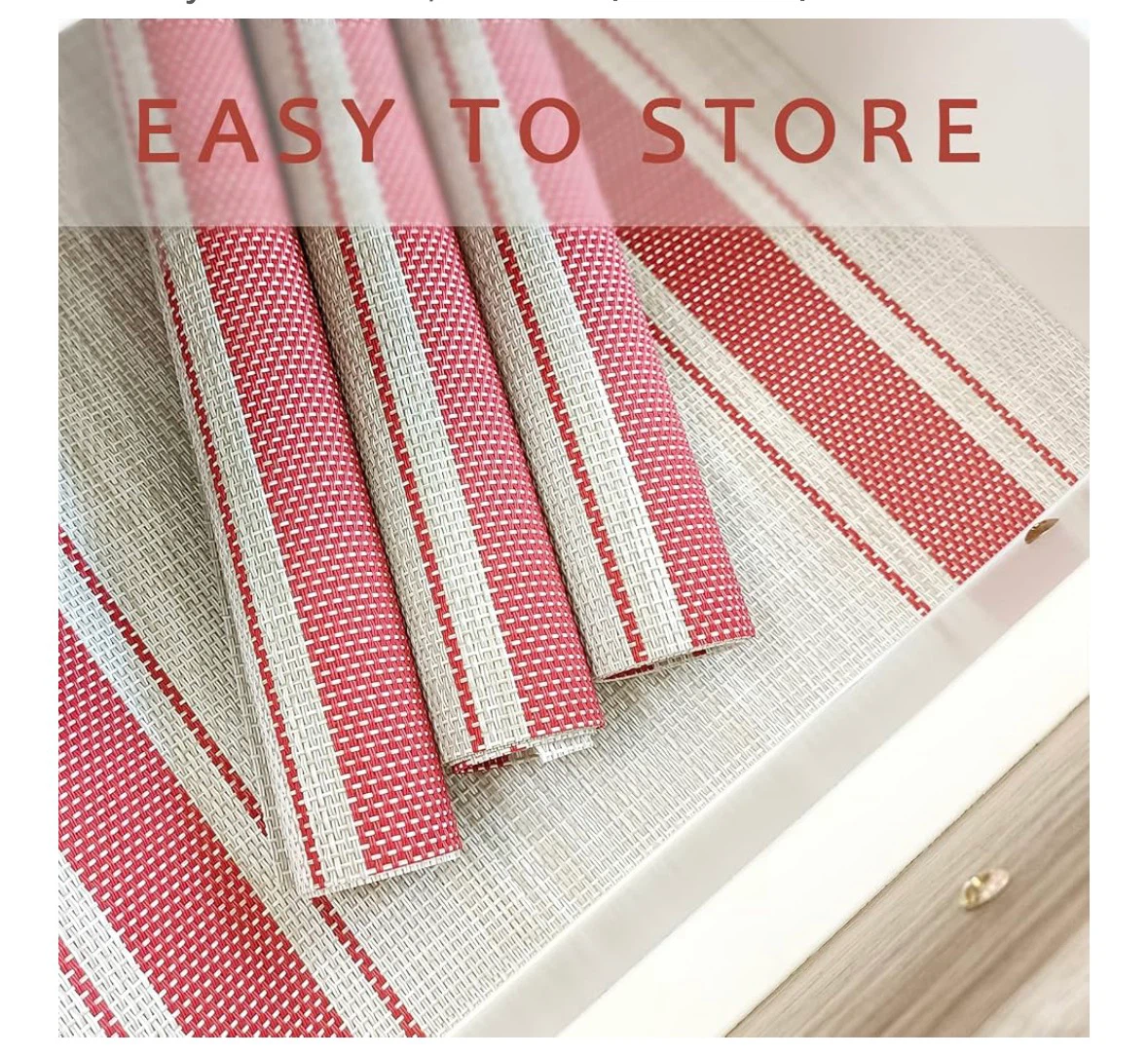Placemats, Woven Crossweave Placemat for Dining Table, PVC Vinyl - photo 3