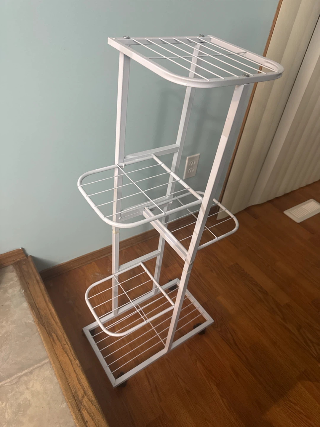 White Metal Tiered Plant Stand - photo 3