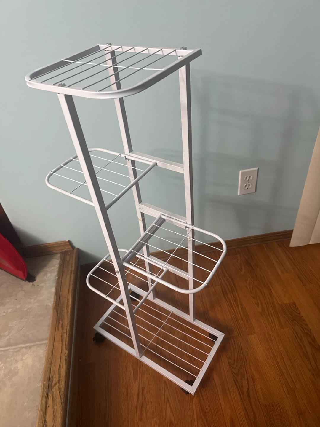 White Metal Tiered Plant Stand - photo 4