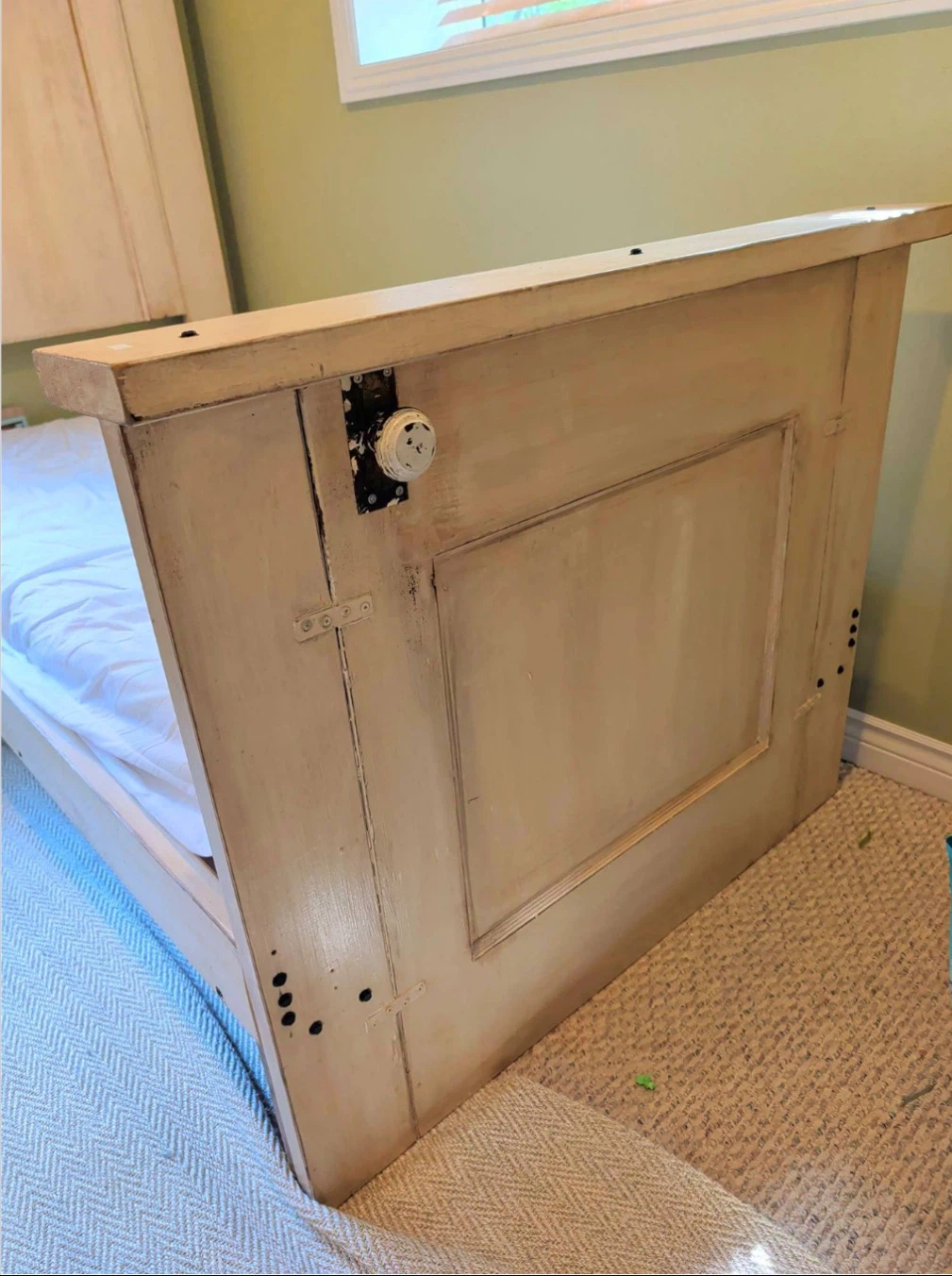 Rustic Repurposed Door Twin Bed Frame - photo 2