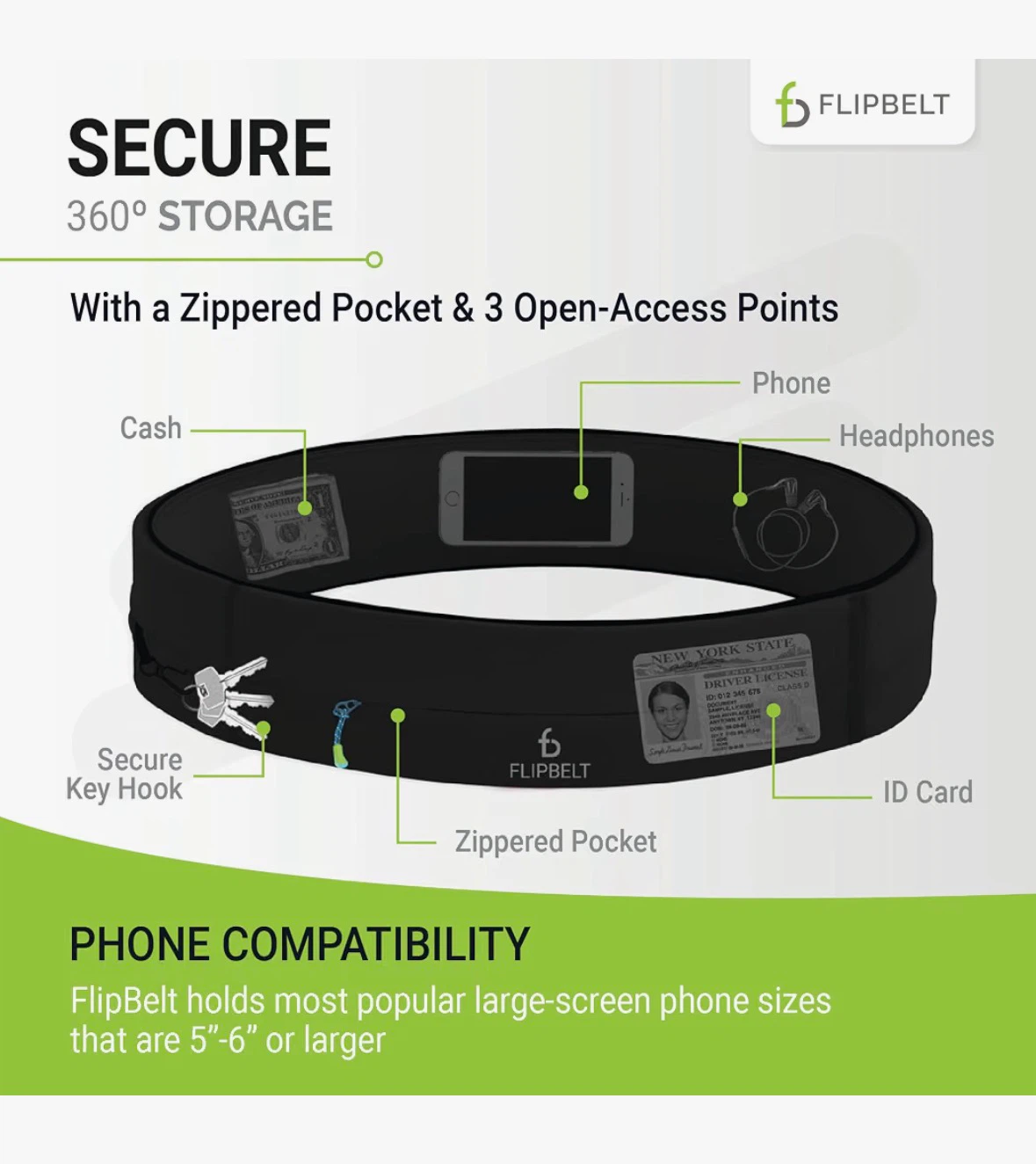 FlipBelt Running Pack Fitness and Running Fanny Pack Women Men - photo 3