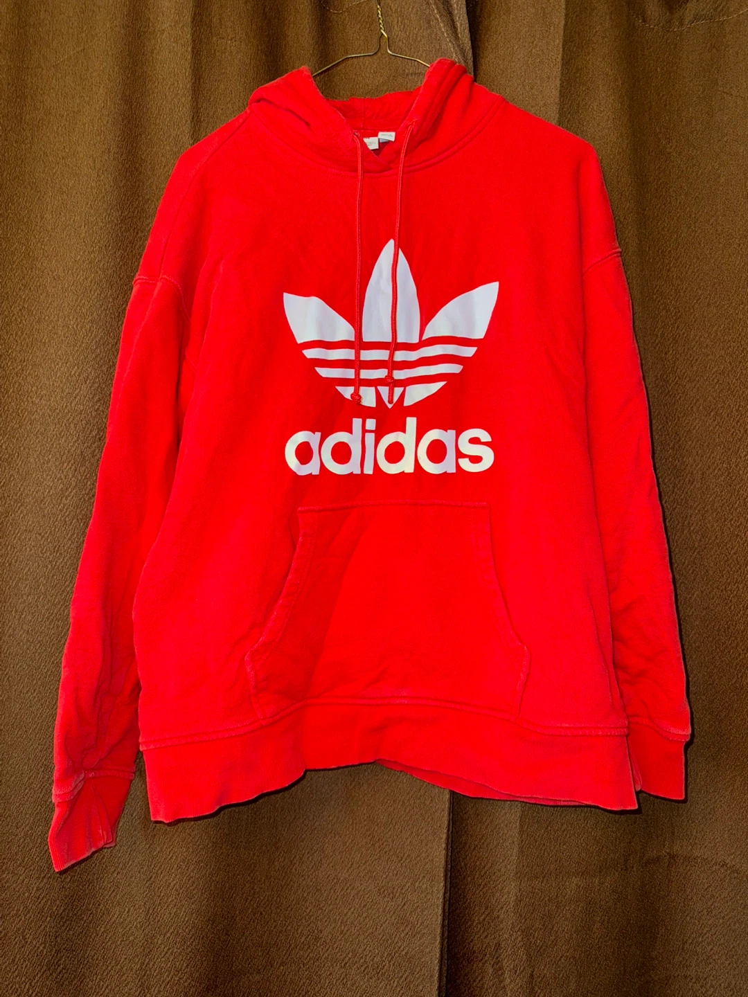 Red Adidas Trefoil Hoodie
