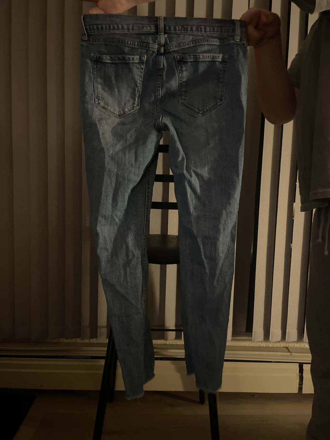 Distressed Blue Denim Jeans - photo 2
