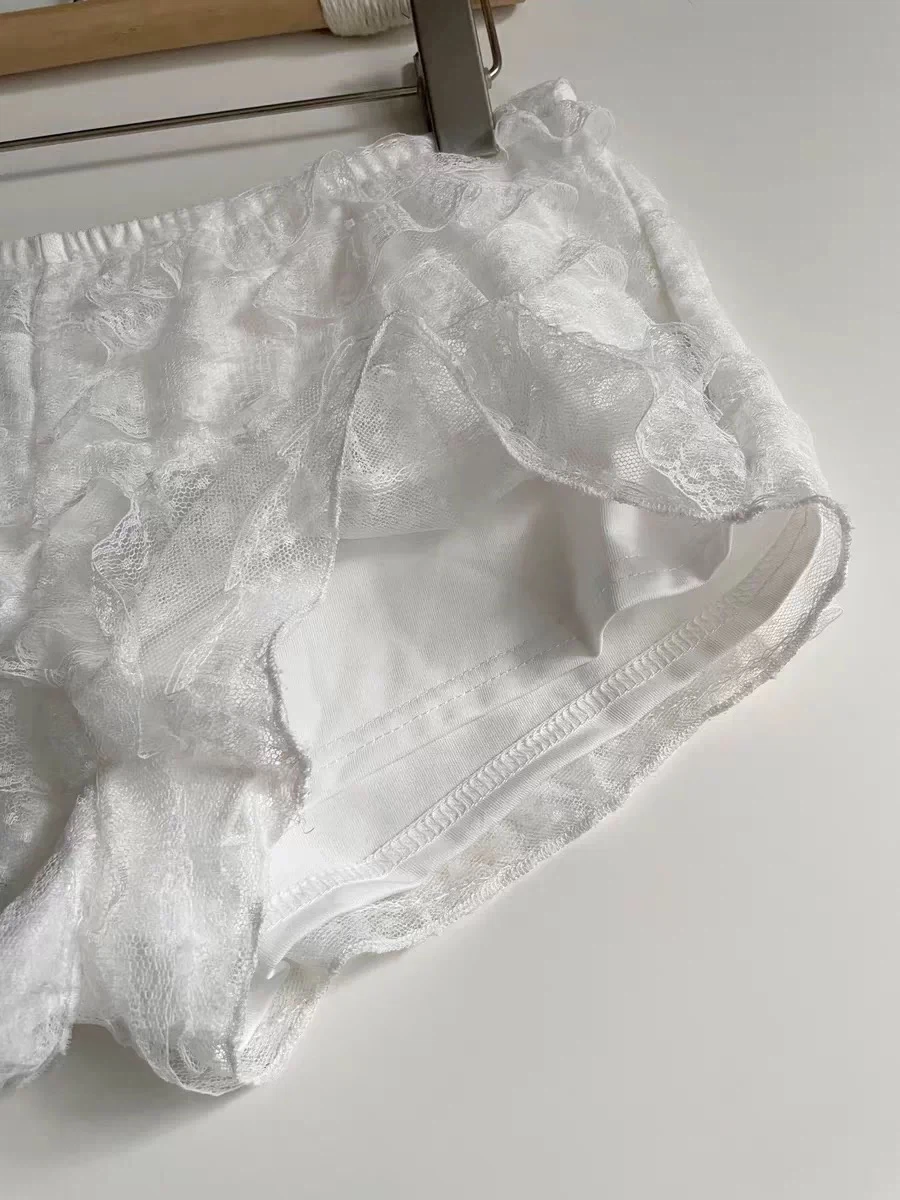 White Lace Ruffle Shorts - photo 2