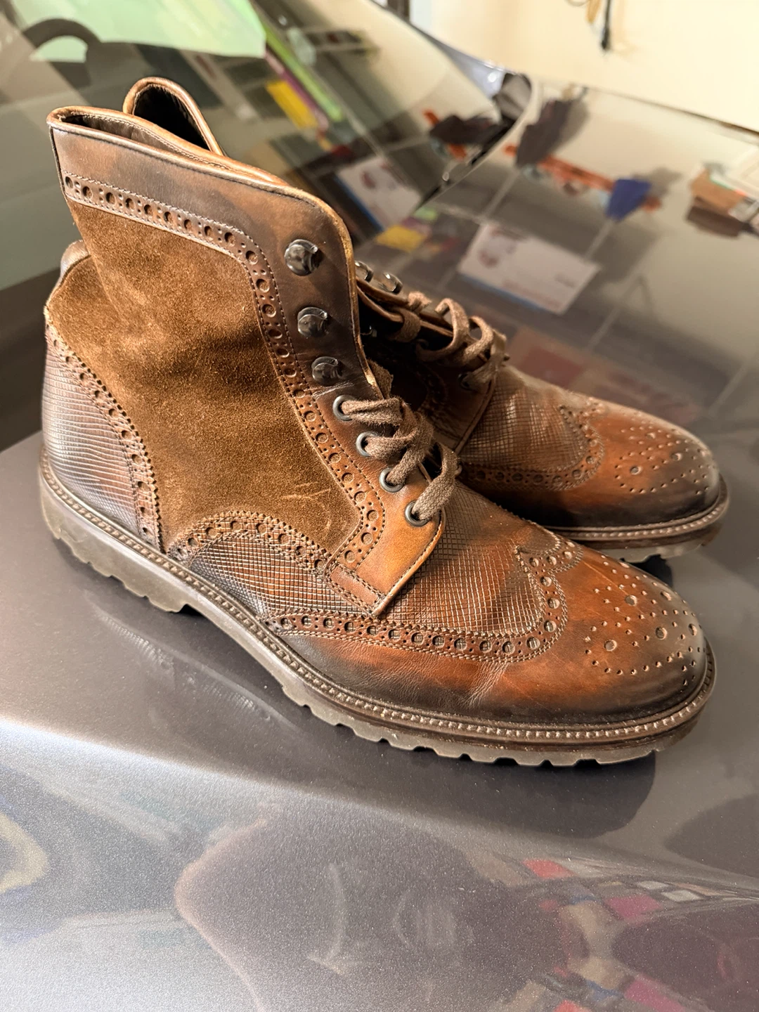 Magnanni made in Spain Brown Leather Brogue Boots