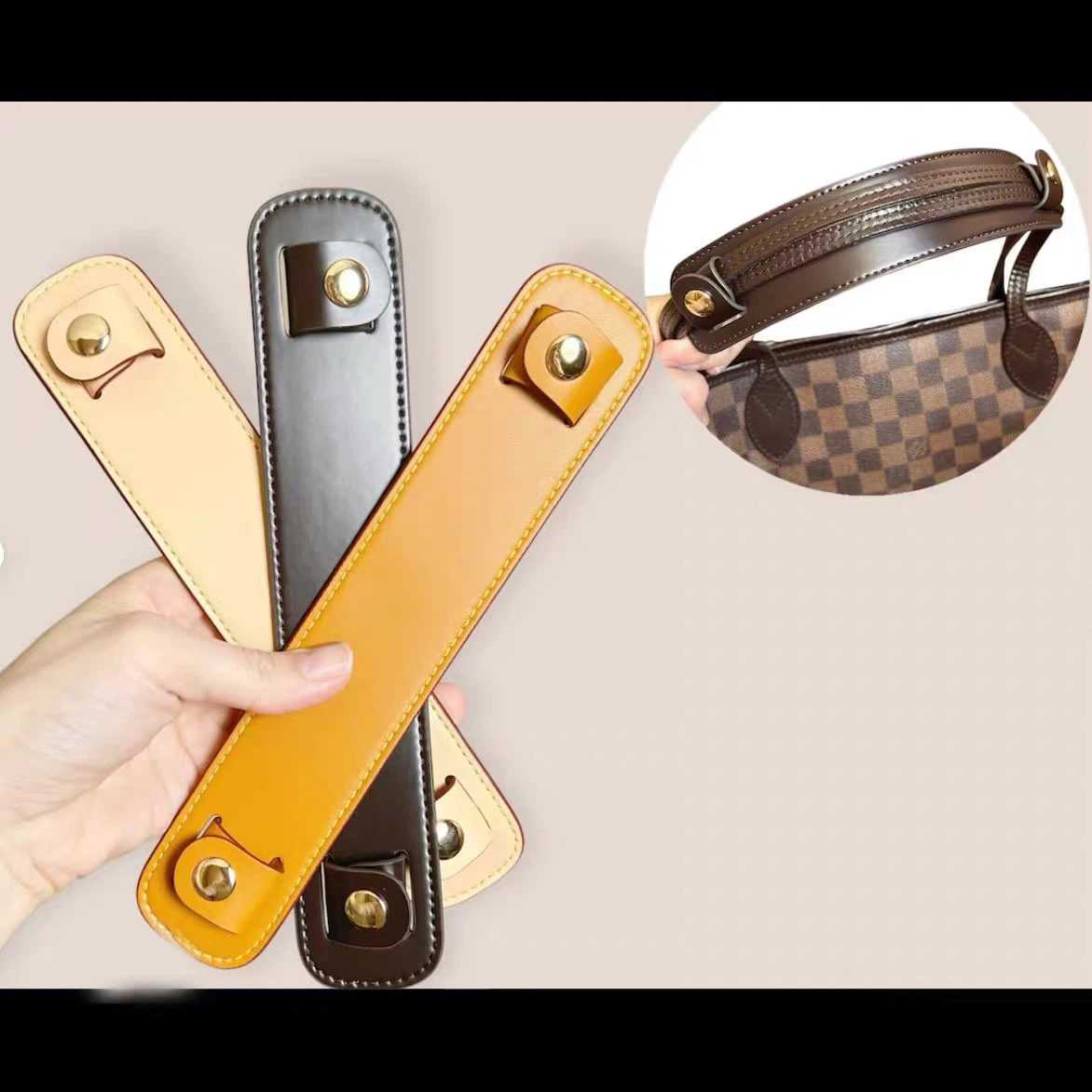 Pressure-Resistant Widened Leather Tote Bag Strap