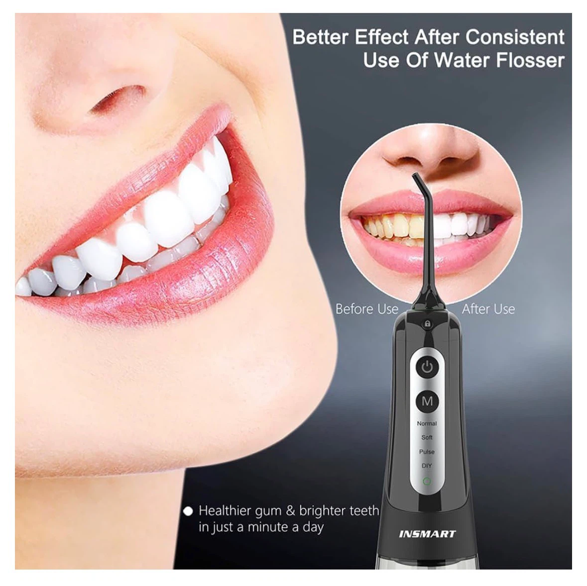 INSMART Water Flosser for Teeth: Cordless Dental Electric - photo 2