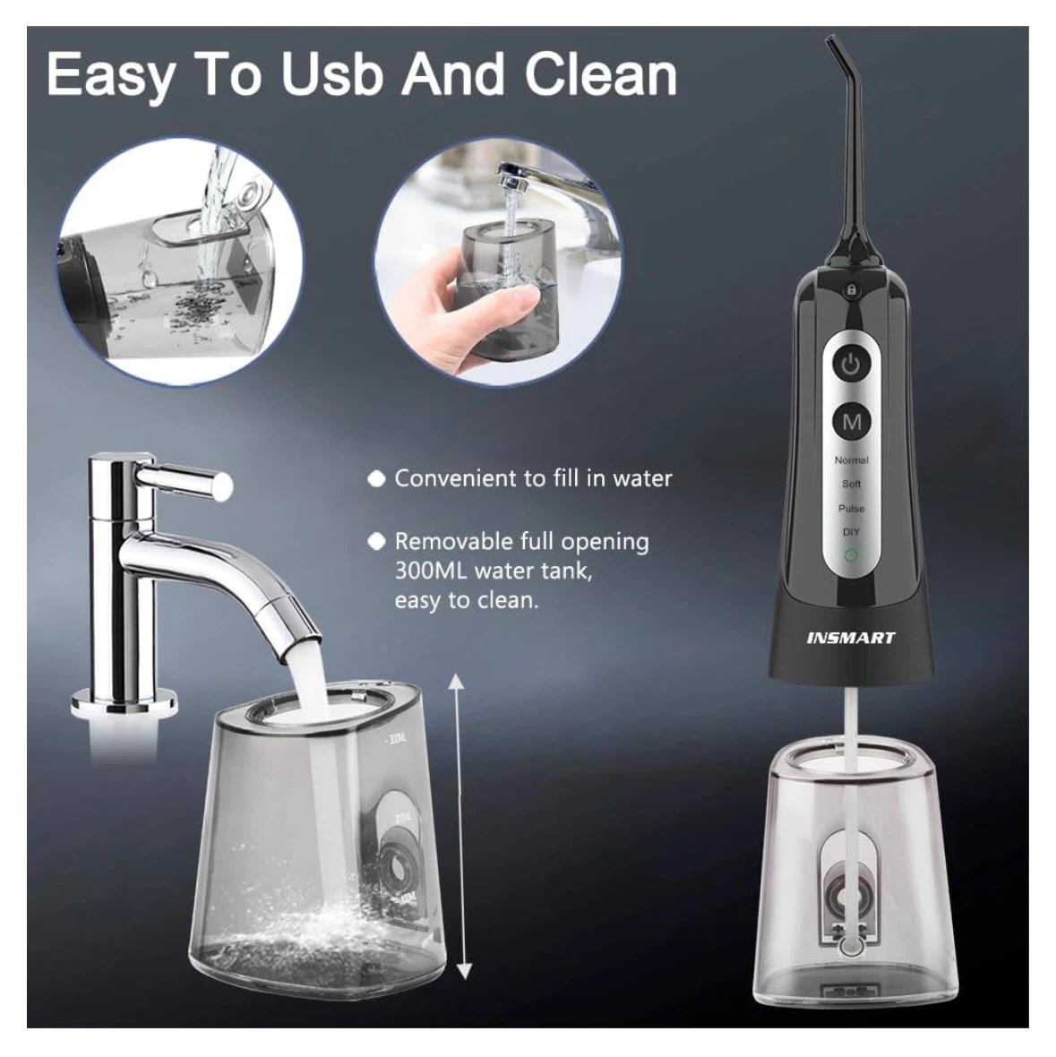 INSMART Water Flosser for Teeth: Cordless Dental Electric - photo 3