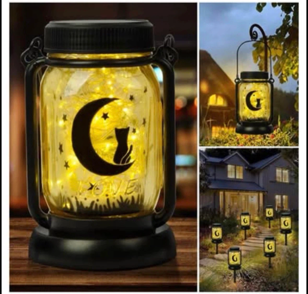 Cat Solar Lanterns 3-in-1 Outdoor Waterproof