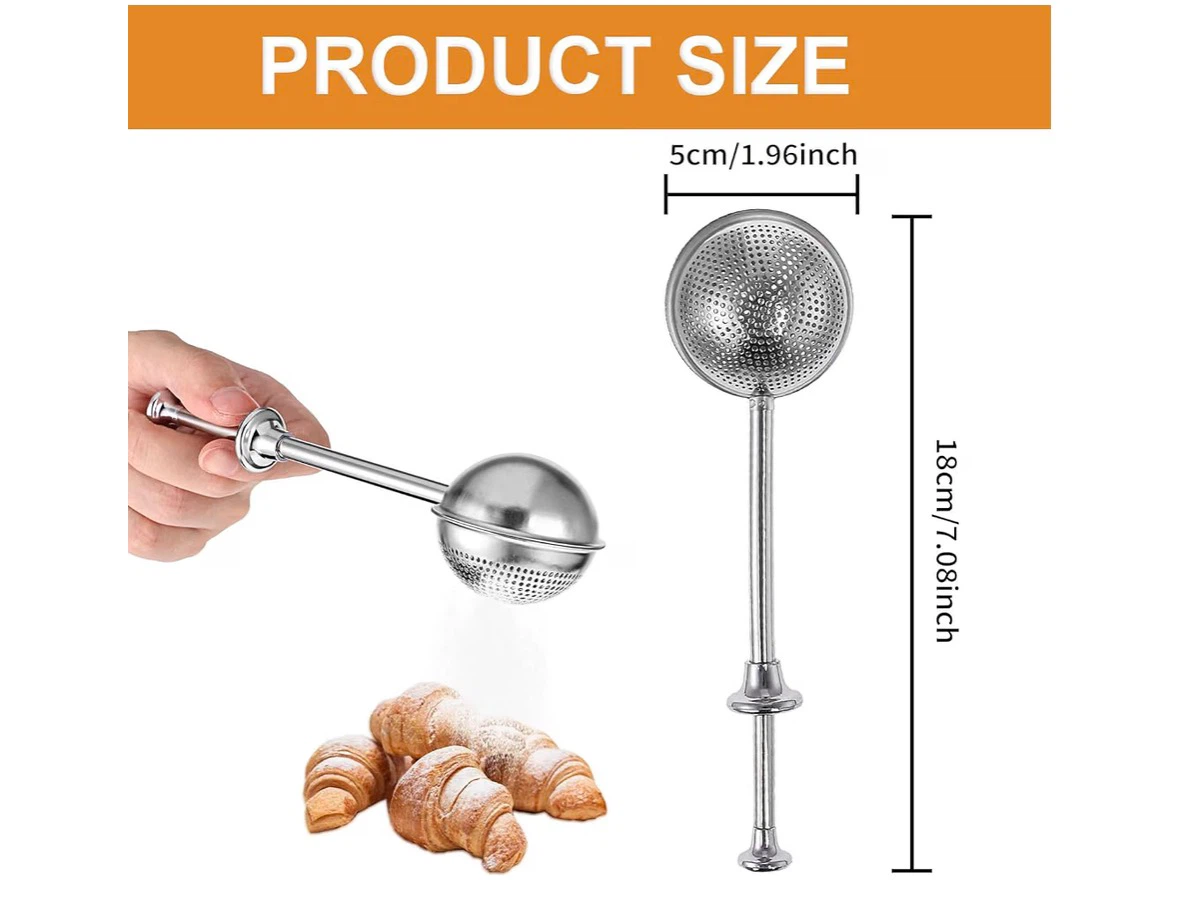 Stainless Steel Flour Sifter and Powdered Sugar Shaker Duster - photo 2