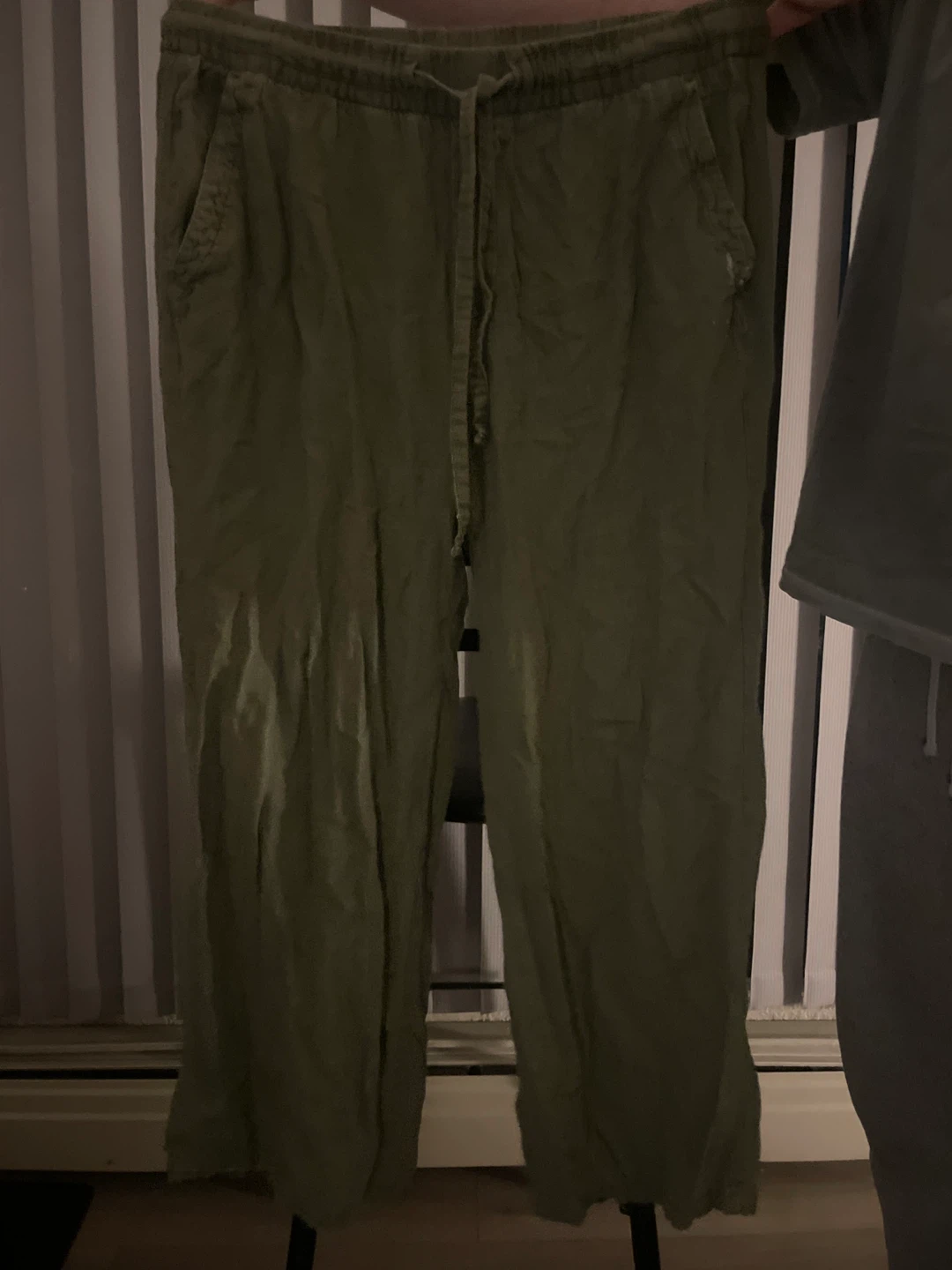 Olive Green Drawstring Pants