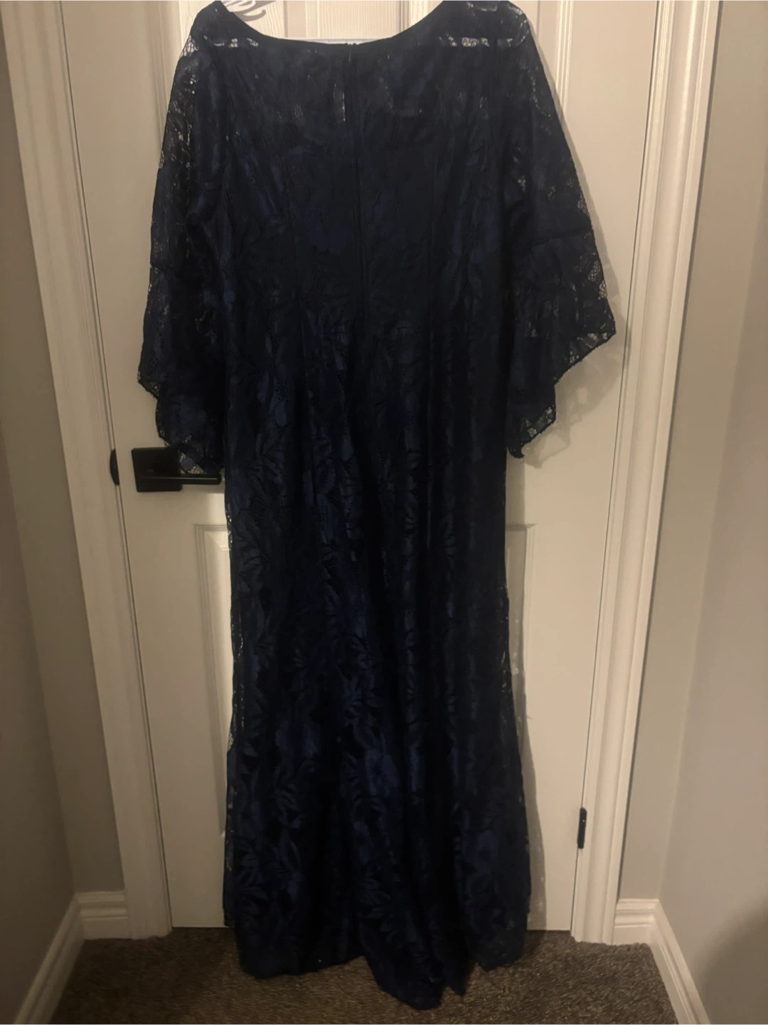 Navy Blue Lace Maxi Dress