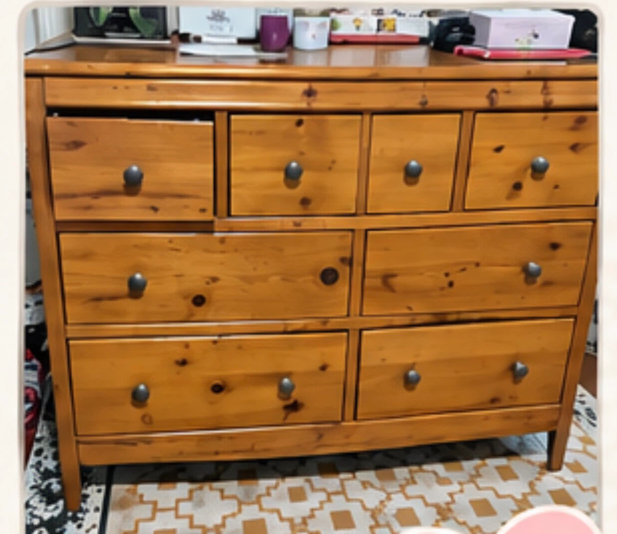 8-Drawer wooden Dresser Light Brown