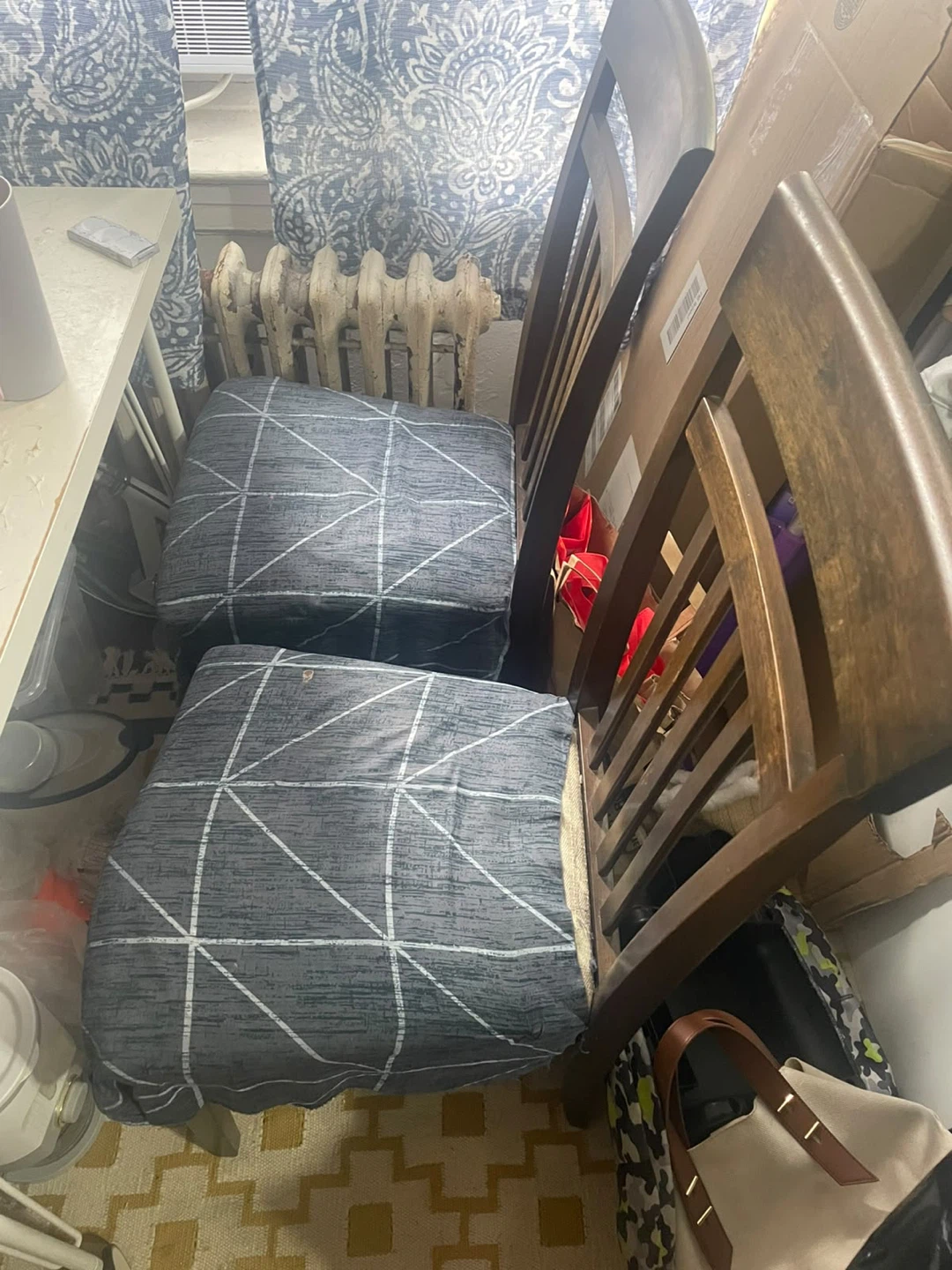 Set of Two Wooden Dining Chairs