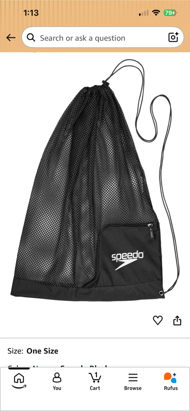Brand New Speedo Mesh Drawstring Swim Bag