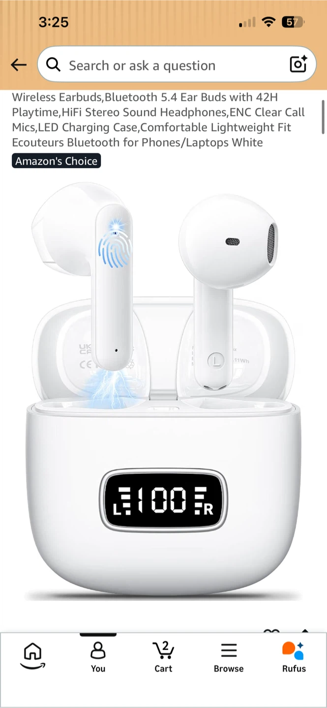 Wireless Earbuds,Bluetooth 5.4 with 42H Playtime - photo 2