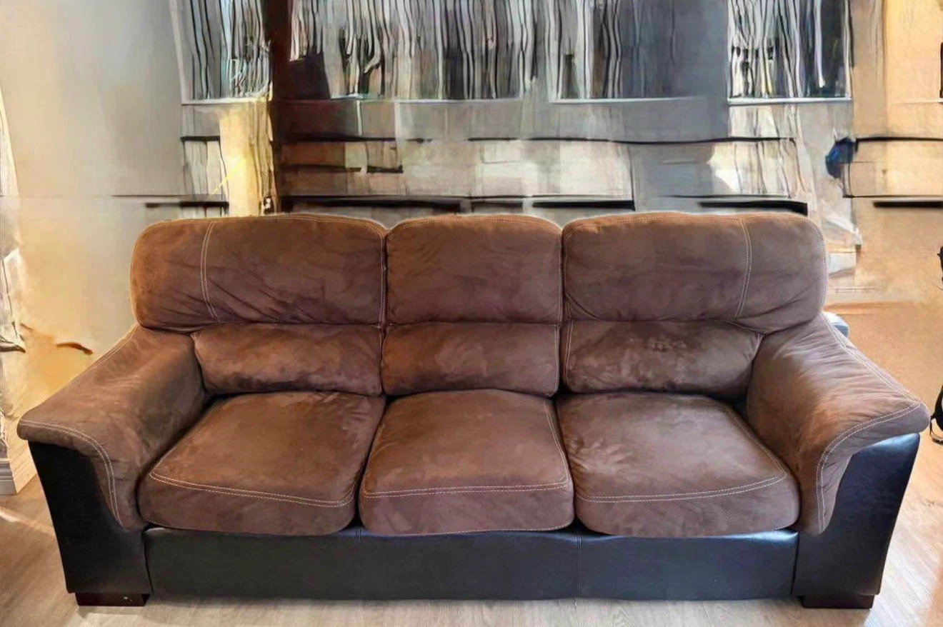 Three-Seater Brown Sofa