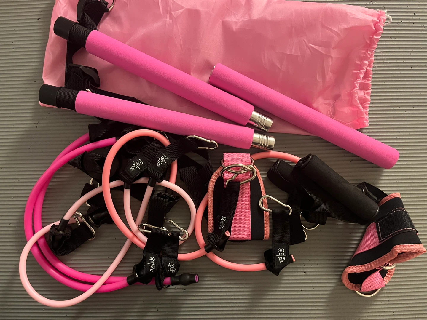 Resistance Band & Pilates Bar Workout Set