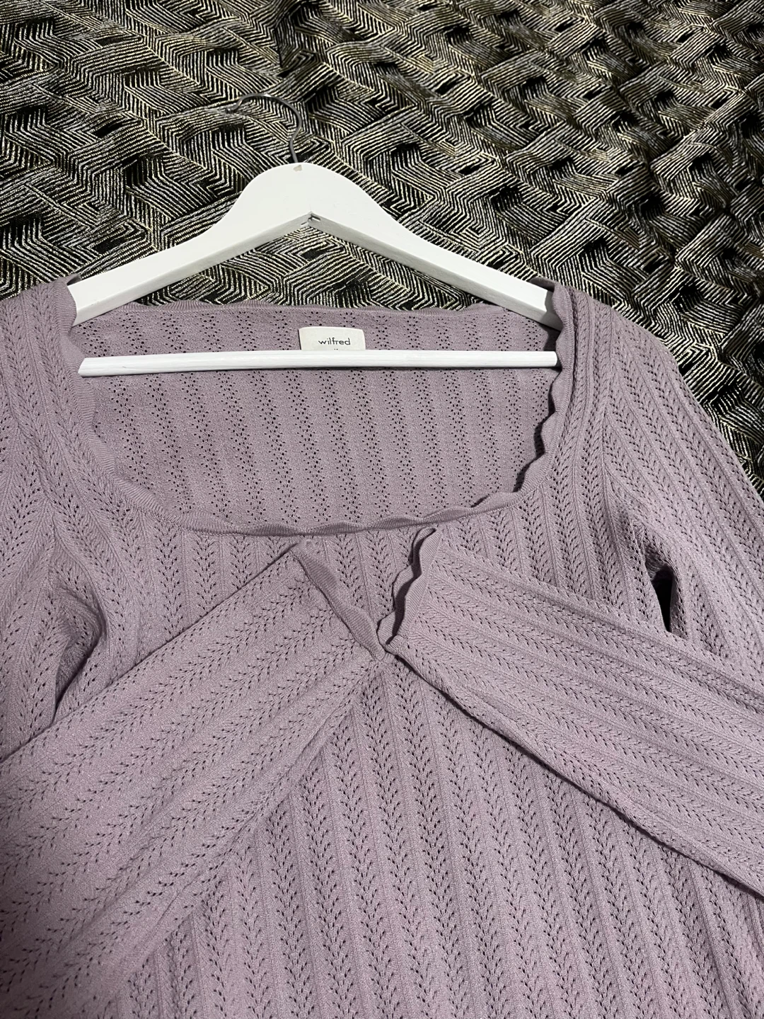 Aritzia Wilfred Pointelle Knit Long Sleeve Top - Size M - photo 2