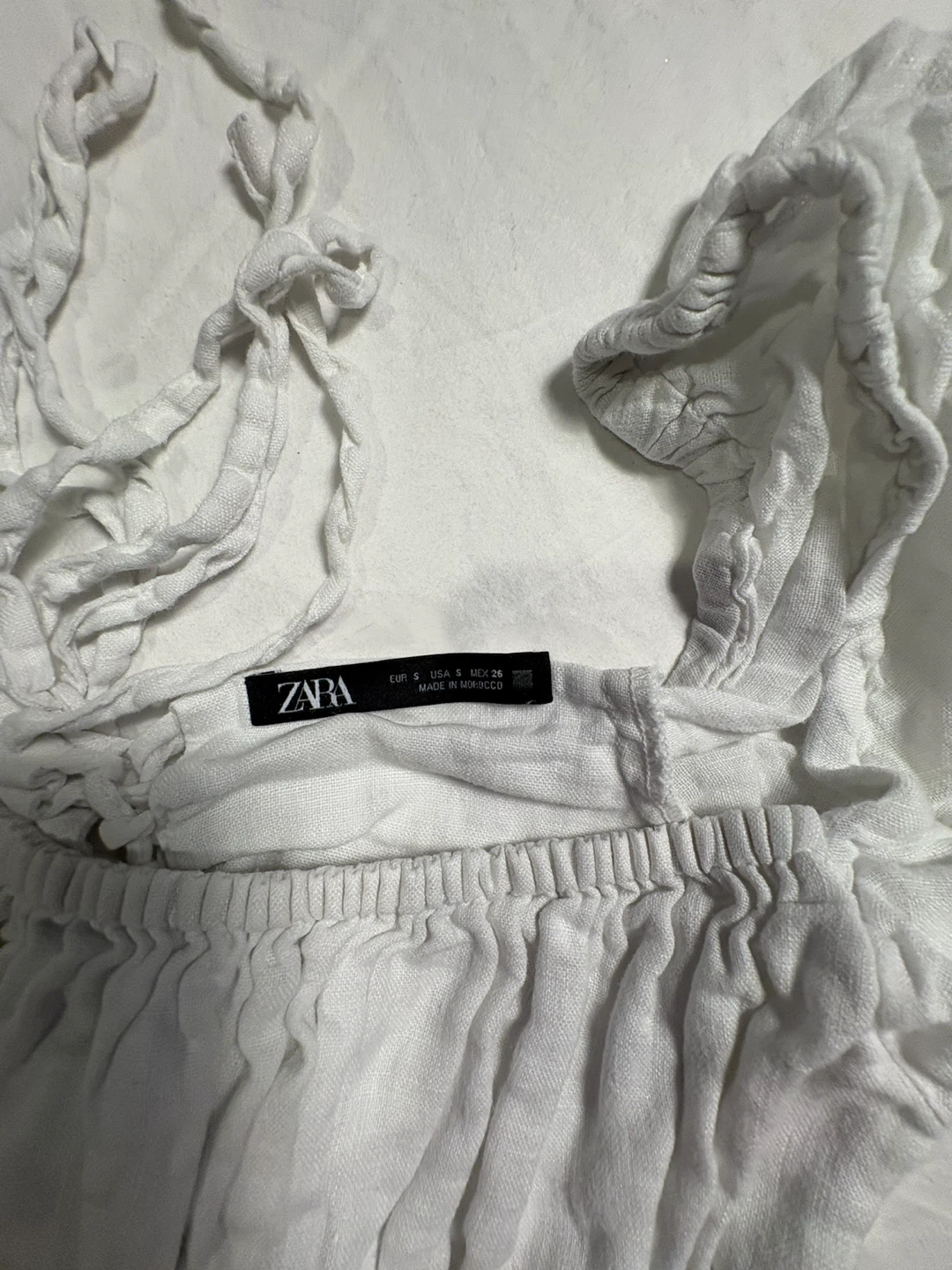 Zara White Ruched Crop Top - photo 3