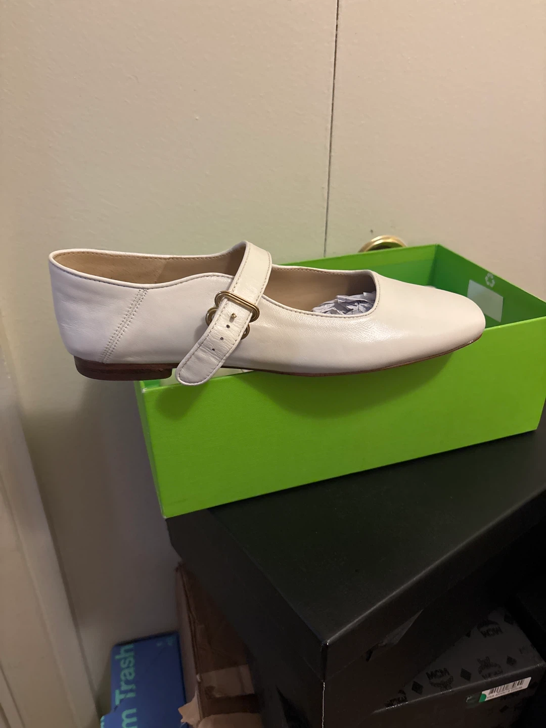 Sam Edelman White Mary Jane Flats